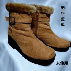 【未使用】レディースブーツ　インヒールブーツ　キャメル