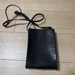 SENSE OF PLACE ブラックレザーショルダーバッグ