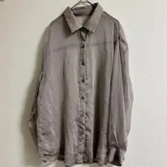 GRL【M】シアーシャツ / オーバーサイズシャツグレージュ / モカブラウン