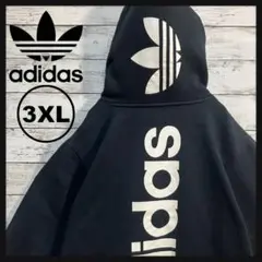 【海外限定】美品 adidas ビッグロゴ パーカー 3XL