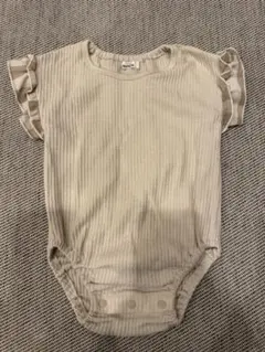 PAIR MANON ペアマノン　チェック袖フリルロンパース