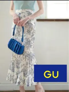 花柄プリーツ切替マーメイドスカート/GRL