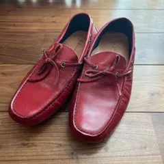 PRADA レザー モカシン ドライビングシューズ デッキシューズ オレンジ
