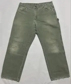 90s〜00s ディッキーズ ダックペインターパンツ モスグリーン 雰囲気抜群