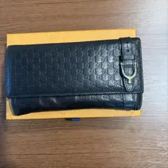 Gucci GGパターン ブラックレザー長財布