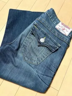 TRUE RELIGION デニム ブルー＆ピンク 27インチ - メルカリ