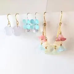 (19) 3点セット　ピアス　イヤリング　パステル　ハンドメイド　まとめ売り