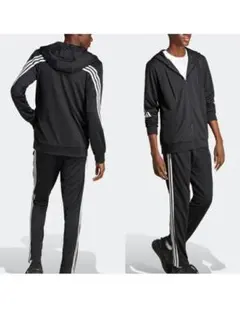 adidas ジャージ上下セット　ブラック/ホワイト Lサイズ