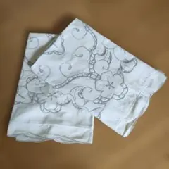 花柄刺繍入りスクエア座布団カバー 2枚セット