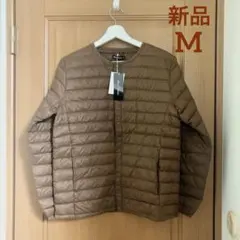 【新品】メンズ インナーダウンジャケット 茶 M
