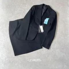 美品✨/LESMUES/ウォッシャブル/スーツ上下/S/黒/ウール混/オフィス