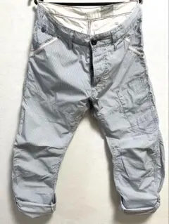 【夏に映える】G-STAR RAW 3Dクロップドパンツ 水色ストライプ W31のサムネイル