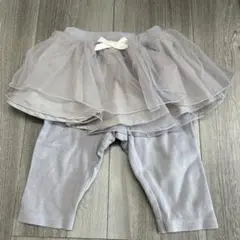 グレーのチュチュスカート付きレギンス　プティマイン