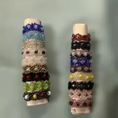 ハンドメイド ビーズリング 18点セット