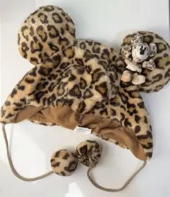 ディズニーグッズ ファンキャップ ヒョウ柄 ミニー