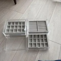 無印良品 重なるアクリルケース２段引出2個セット！ベロアケース付き