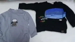 SIMPLE FREE 90サイズ グレー長袖シャツと黒トップス