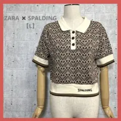 ZARA SPALDING コラボ 【L】 ジオメトリック ポロシャツ 半袖