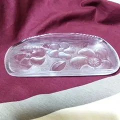 HOYA　CRYSTAL　ホヤクリスタル　ガラス角皿 花柄のサムネイル