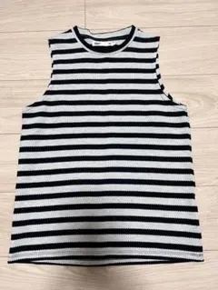 ノースリーブ　タンクトップ　ボーダー　レディースL
