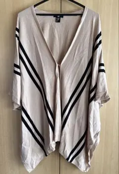 匿名発送　H&M ベージュ ストライプ ポンチョ　カーディガン 春服