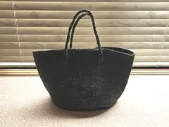 ダークグレー編み込み トートバッグ