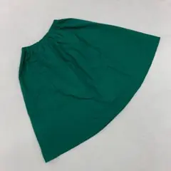chez-voeu フレアスカート グリーン 無地 ナイロン 日本製M