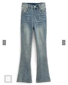 グレイルGRL ビジューデニムフレアパンツ at2310