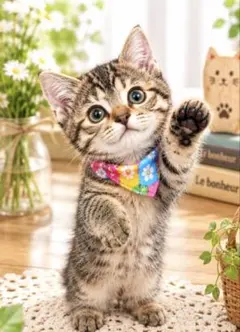 立体感デジタルアート 飛び出す猫 額装 子猫 No.1