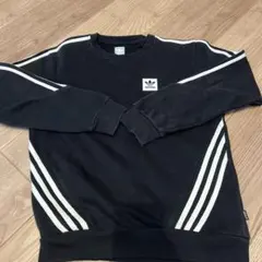 adidas ブラック トレーナー Lサイズ 3本ライン