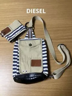 DIESEL ストライプ柄 ボディバッグ キャンバスのサムネイル
