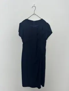 XL フォーマル　ワンピース　結婚式　参列　お宮参り　卒業式　卒園式　紺色