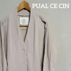 ピュアルセシン ノーカラー ジャケット コート 羽織 スウェット カジュアル