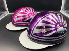 反射　ラメラメ　ピンク富士日照　三つボタン　カスタムコルク半 二つセット ラメラメ ピンク×パープル富士日照 桜 カスタム