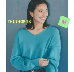 ♥ザ ショップ ティーケー 春ニット 　春カラー　Vネックニット　М　洗濯可