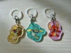 リロ＆スティッチ アクリルキーホルダー 3個セット