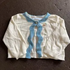 familiar ホワイトブルーカーディガン