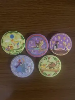 ディズニー　刺繍　缶バッチ　5個セット
