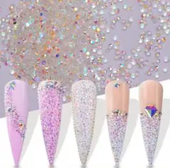 【ダイヤ型ABクリスタル】ピクシーネイル 1,440個 1.5mm レジン封入