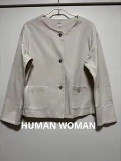 human woman ヒューマンウーマン ノーカラージャケット L ベージュのサムネイル