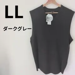 ソフトタッチニット Vネックベスト　LL　ダークグレー　しまむら　タグ付き