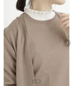 Samansa Mos2 blue フリルネックロンT