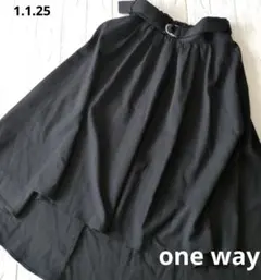 【oneway】Мサイズ　黑　イレギュラーヘム　ロングスカートのサムネイル