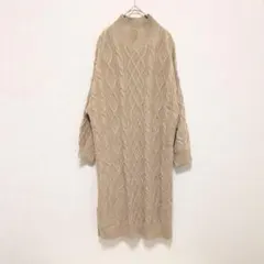 コルザ　C•O•L•Z•A　ケーブル編み　ニットワンピース　ハイネック　ベージュ