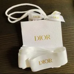 Dior サテンリボン ホワイト 約5cm*260cm 紙袋付き
