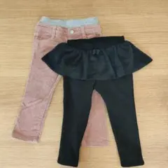 西松屋　UNIQLO　スカート付パンツ　ズボン　90