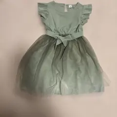 SHEIN フリル チュール ワンピース グリーン 7Y