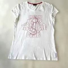 アルマーニジーンズ　プリント　TシャツS レディースホワイト チビT y2kのサムネイル