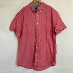 あ*ん様 A327T トミーヒルフィガーアメリカ古着胸ポケットボタンダウン半袖シ