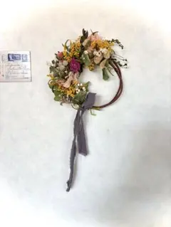 春の訪れ　ミモザと小花達のハーフリース